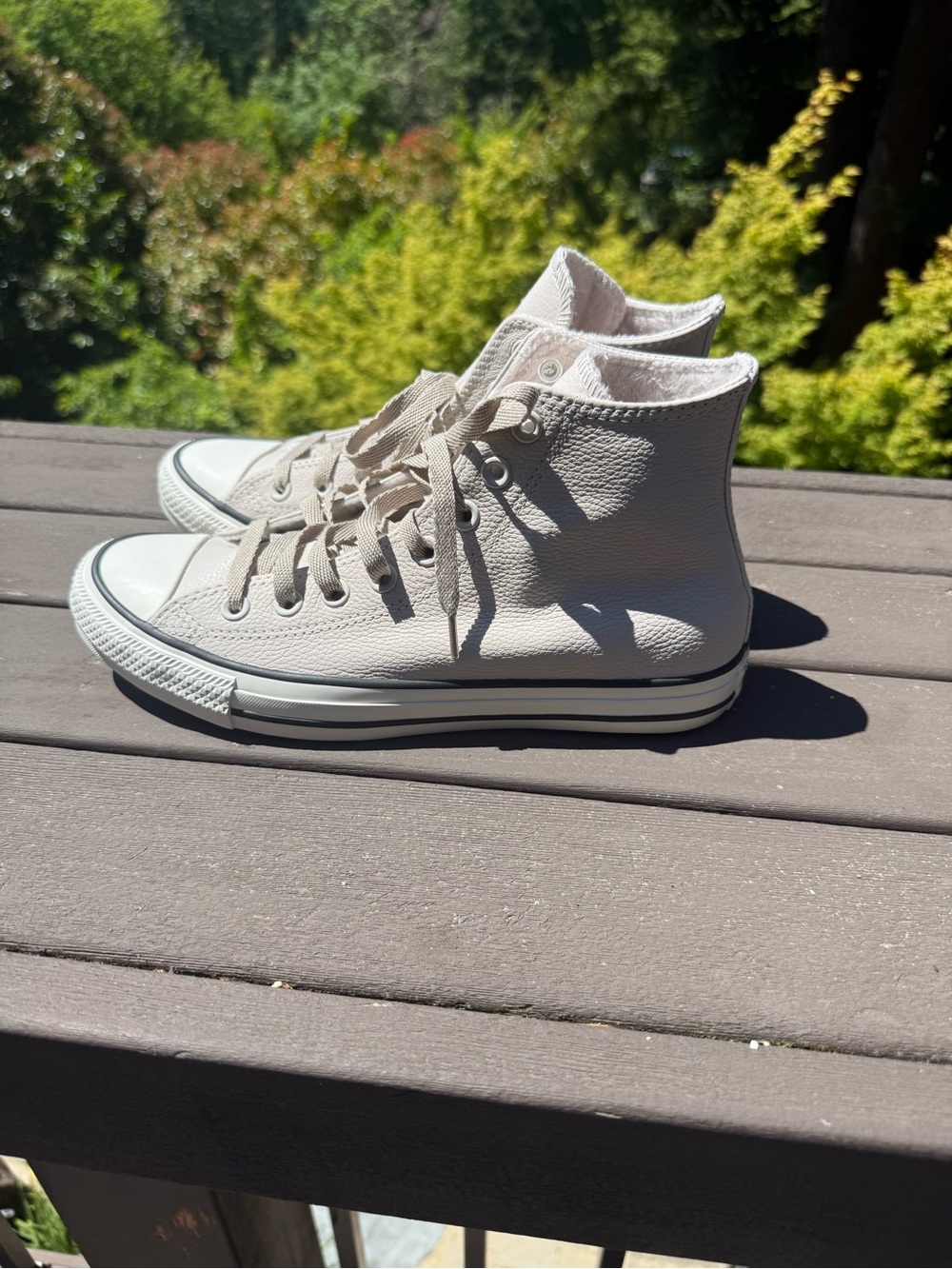 Converse High Top Sneakers - Beige & White